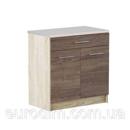 Кухонний модуль нижній з шухлядою Еверест Еко 800 дуб сонома/трюфель (без стільниці) 80х46х82 см (DTM-2910), фото 1
