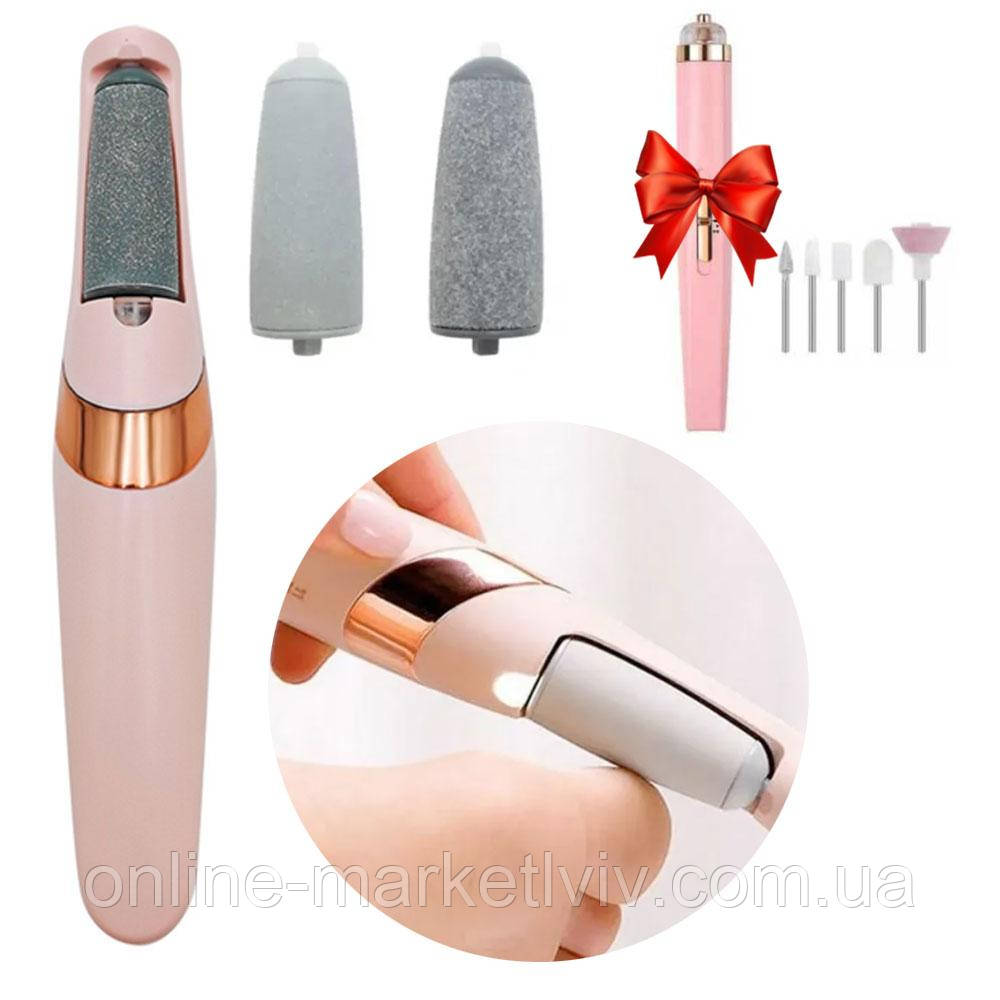 Електропемза для ніг Flawless Pedi + Подарунок Міні фрезер Flawless Salon Nails / Пилка для ніг / Пемза для ніг