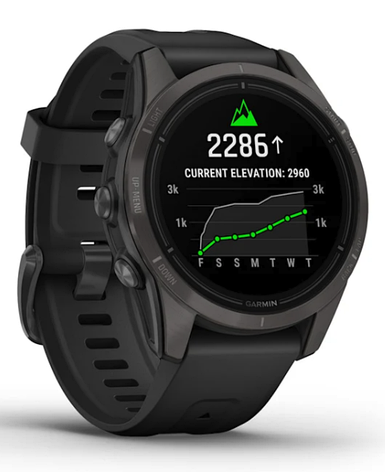Смарт-годинник Garmin EPIX Pro Sapphire (42 mm), Carbon gray DLC titanium with black silicone band, фото 1