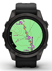Смарт-годинник Garmin EPIX Pro Sapphire (42 mm), Carbon gray DLC titanium with black silicone band, фото 3