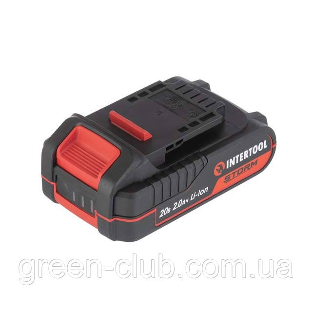 Акумулятор 20 В, літій-іон, 2.0 А·год, індикатор рівня заряду INTERTOOL WT-0340
