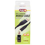 Кабель PULSO USB — Type C 3 А, 2 m, black (швидке заряджання/передавання даних) (CC-4202C BK), фото 3