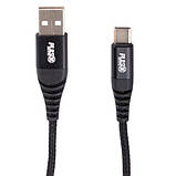 Кабель PULSO USB — Type C 3 А, 2 m, black (швидке заряджання/передавання даних) (CC-4202C BK), фото 4