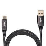 Кабель PULSO USB — Type C 3 А, 2 m, black (швидке заряджання/передавання даних) (CC-4202C BK), фото 5