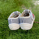 Мокасини дитячі "Маша" синя смужка з червоним якорем, фото 4