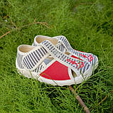 Мокасини дитячі "Маша" синя смужка з червоним якорем, фото 2