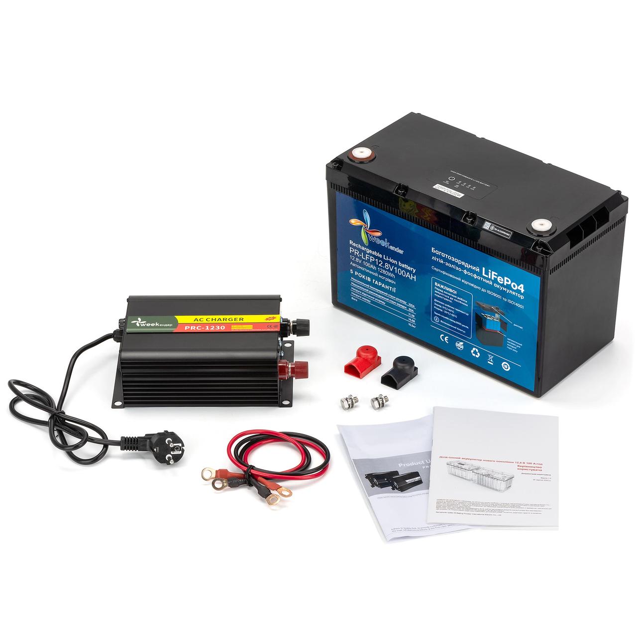 Літій-ферумний акумулятор Weekender  100A/h 12V, акумулятор літій-ферумний з зарядним пристроєм (вага 11кг), фото 1