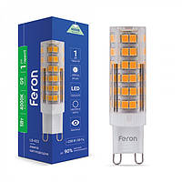 Світлодіодна LED-лампа G9 Feron LB-433 5W 4000K прозора в пластиковому корпусі
