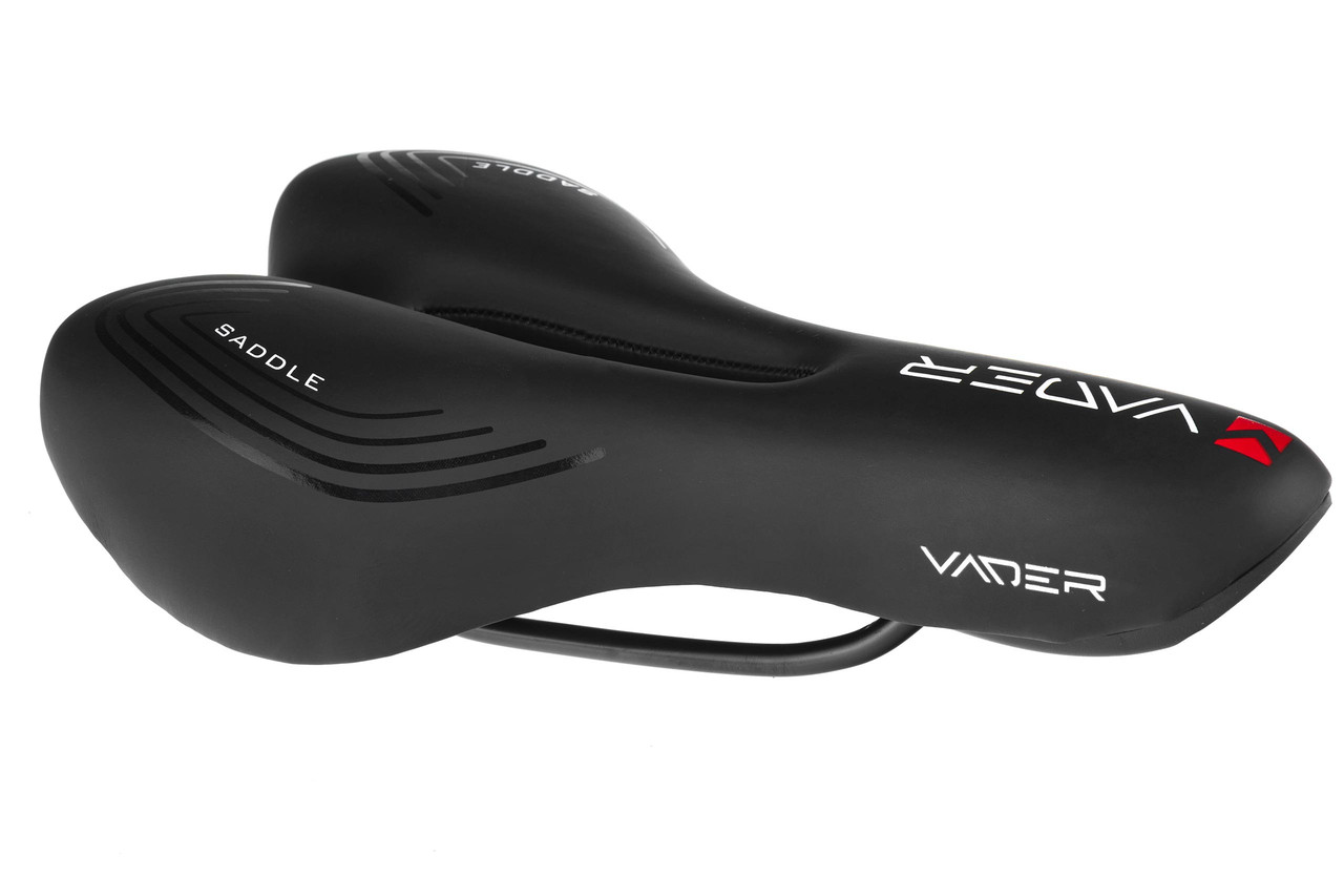 Сідло VADER VD1157B-02 MTB AIR з чорно-червоним отвором