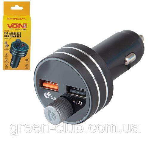 Модулятор FM, VOIN W-3301, 12-24 V 2 USB 3,1 A, Bluetooth 5.0, Hands-free, ambient light (W-3301)