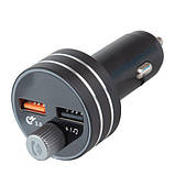 Модулятор FM, VOIN W-3301, 12-24 V 2 USB 3,1 A, Bluetooth 5.0, Hands-free, ambient light (W-3301), фото 4