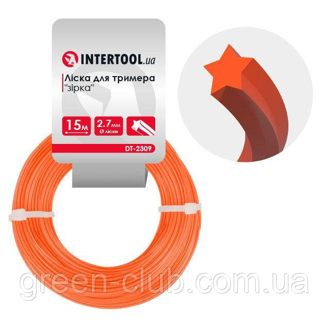 Волосінь для тримера "зірка", 2,7 мм*15 м INTERTOOL DT-2309
