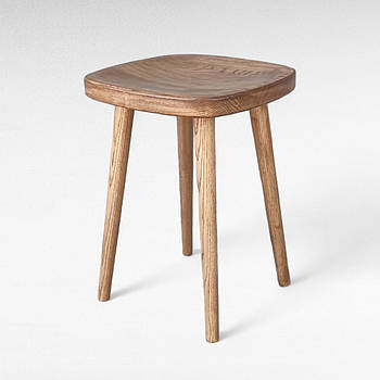 Табурет дерев'яний із конусними ніжками Табуретка з дерева з круглими ніжками Стільчик із квадратним сидінням Коричневий