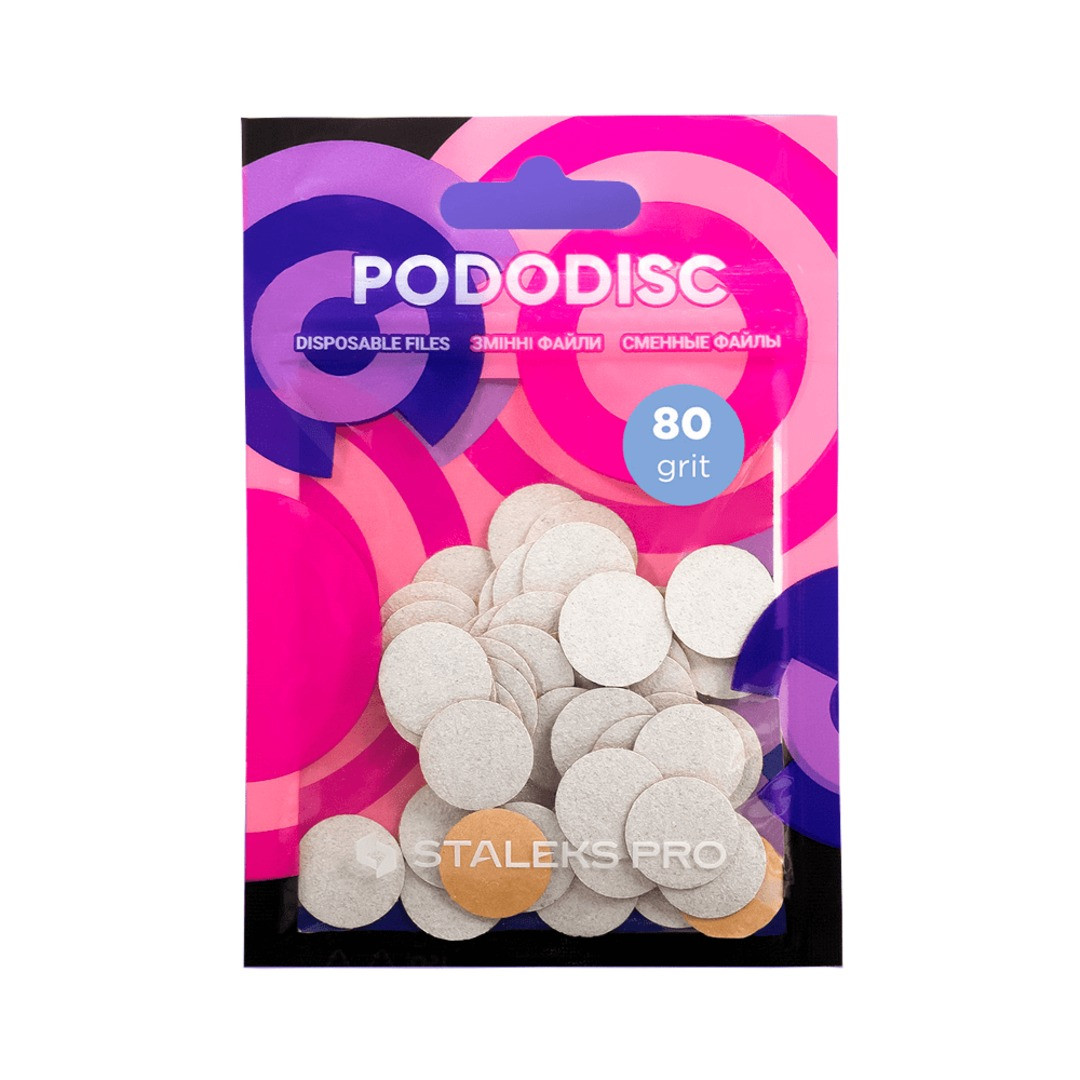 Змінні файли білі для педикюрного диска S 80 грит 50 шт Staleks Pro Pododisc