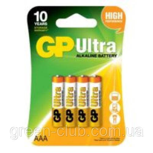 Батарейка GP ULTRA ALKALINE 1.5V 24AU-U4 лужна, LR03, ААА (4891199027659), фото 1