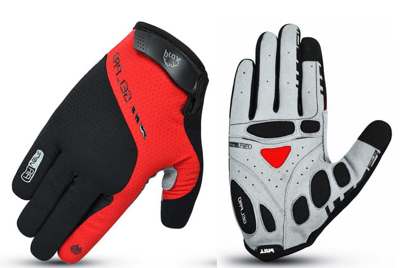 Довгі рукавички PROX SUPREME GEL, AirVent, сенсорні, чорно-червоні M, фото 1