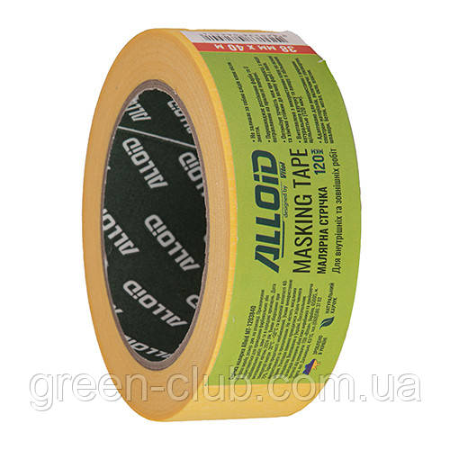 Alloid. Стрічка малярська 38 мм х 40м, 120 мкм (MT-1203840)