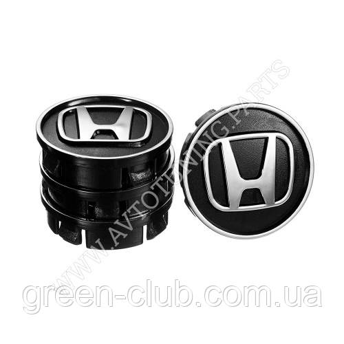 Заглушка колісного диска Honda 60x55 чорний ABS пластик (4 шт.) (50033)
