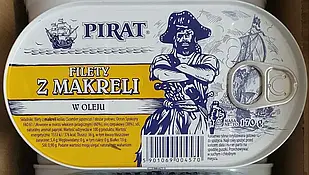 Філе скумбрії (маклелі) Pirat в олії, 170 г, Польща