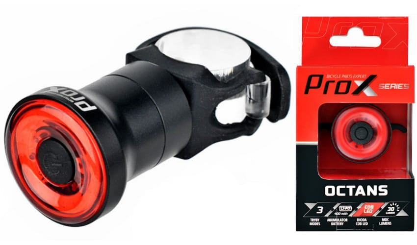 Ліхтар задній /Акумулятор/ PROX OCTANUS Mini 30lm SENSOR LED USB Для Підсідельного Штиря / Під Сідлом