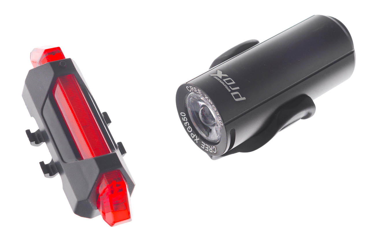 Лампи велосипедні P+T ProX PICTOR Set Black 350+10Lm USB
