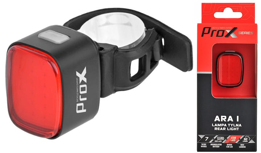 Велосипедна фара задня / PROX ARA I COB LED 50Lm, 400 mAh, USB-C, MEMORY MODE