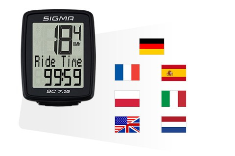 Велокомп'ютер SIGMA BC-7 16 дротовий 2016 - чорний