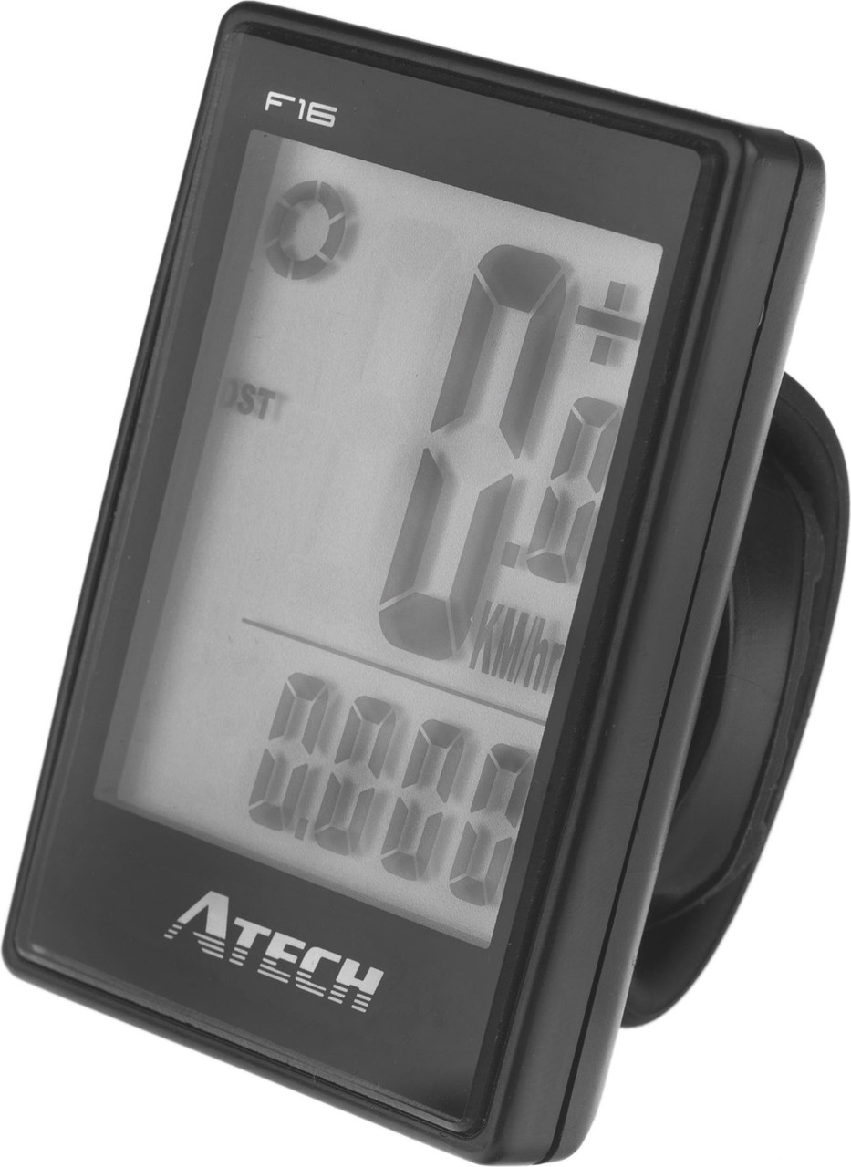Велокомп'ютер бездротовий ATECH MCTV20, 16 функцій - чорний