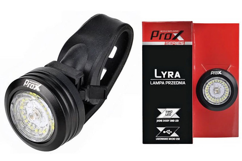 Ліхтар передній /Акумулятор/ PROX LYRA SMD LED 30LM 260mAh USB, Чорний