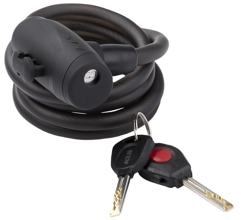 Замок велосипедний спіральний  KELLYS Coil Cable Lock 120см LED чорний