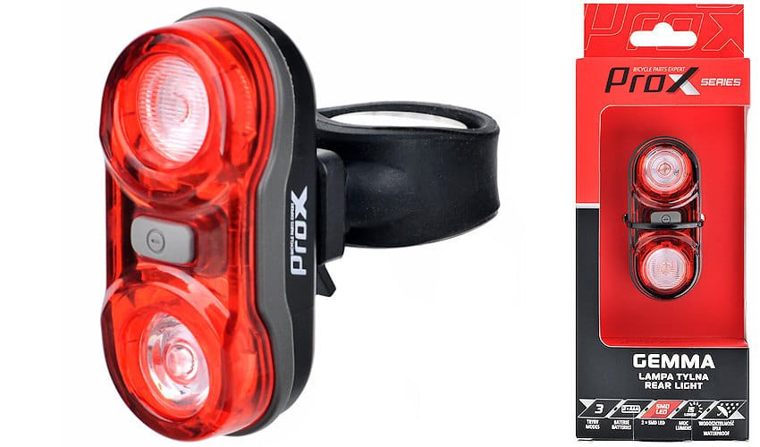 Ліхтар Ззадній /акумулятор/ PROX GEMMA 2 X 0.5W LED червоний