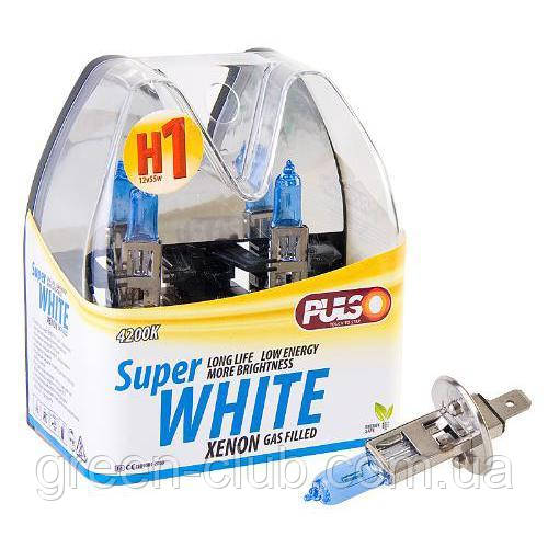 Лампи PULSO/галогенні H1/P14.5S 12v55w super white/plastic box (LP-12551), фото 1
