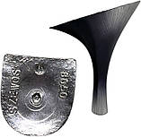 Каблук жіночий пластиковий 8050 р.1-2 Висота без набійки 7,7-8,0 см Чорна гальваніка, фото 3