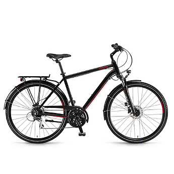 Велосипед Winora Domingo men disc 28" 24-G Acera, рама 56 см, чорно-червоний, 2021