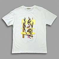 Футболка со стразами женская белая. S, M, L