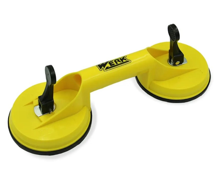 Присоска для переноски або монтажу скла подвійна Werk d = 120 мм m = 80 кг пластикова (64071), фото 1