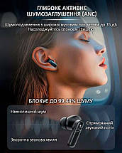 Бездротові навушники LX-10 TWS Earbuds з LED дисплеєм, Bluetooth 5.4, ANC + ENC, 320mAh Black, фото 5