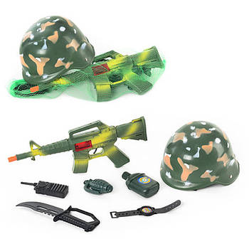 Дитячий ігровий набір Військового 8011 каска+ 7 предметів
