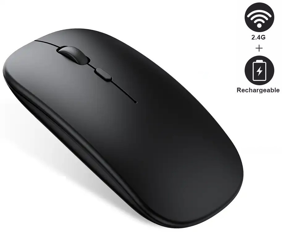 Бездротова миша з акумулятором, USB 2.4 ГГц, безшумна, тиха, перезаряджувана