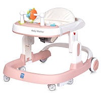 Ходунки дитячі Bambi M 5032L-8, музика, світло, стопор, силіконові колеса, шкіряне сидіння