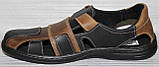 Сандалії чоловічі літні шкіряні на липучці від виробника модель АМЛ102, фото 3