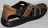 Сандалії чоловічі літні шкіряні на липучці від виробника модель АМЛ102, фото 5