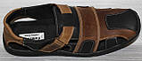 Сандалії чоловічі літні шкіряні на липучці від виробника модель АМЛ102, фото 4