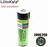 Акумулятор LiitoKala NCR18650B 3.6 V 3400 mAh із захистом (ток 6A)