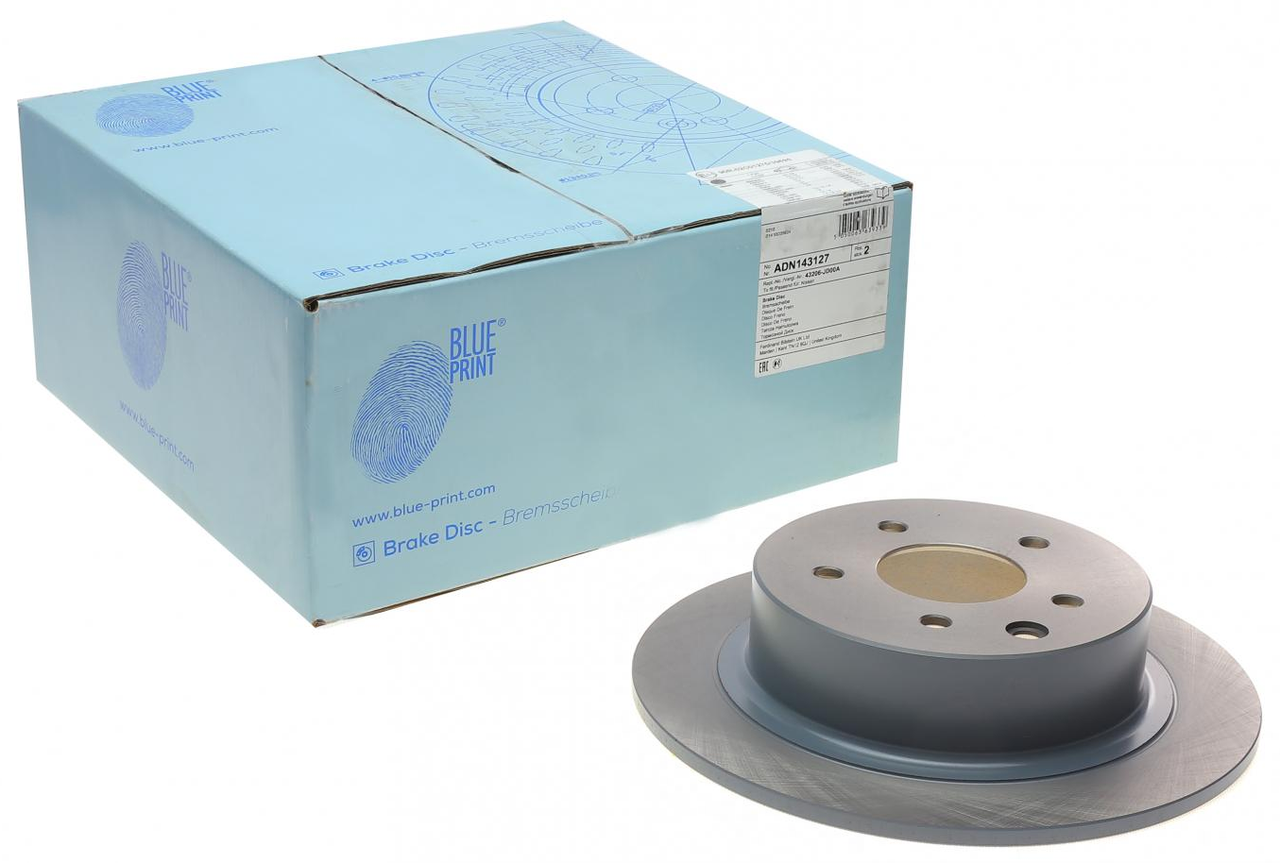 Задній гальмівний диск Кашкай, Жук, Теана / Qashqai, Juke, Teana (43206JD00A) Blue Print ADN143127, фото 1