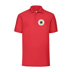 Теніска поло Fruit of the Loom червона Екстрена медична допомога