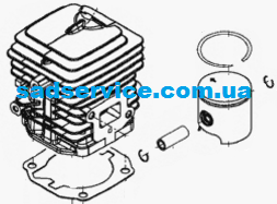Циліндр з поршнем для мотокоси Solo 111 B/L, фото 1