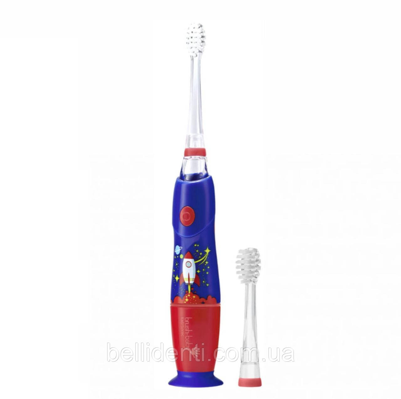 Електрична звукова зубна щітка Brush-Baby KidzSonic (3+), ракета