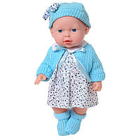 Лялька пупс Limo Toy 216-H-255-F 26 см, плаче, сміється, каже "ма-ма", "па-па" Синя сукня, Vse-detyam