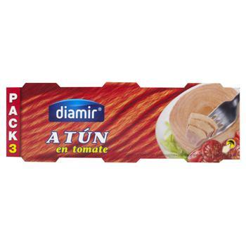 Тунець суцільними шматочками в соусі томатному DIAMIR 240 г (3х80г), Іспанія, консерва